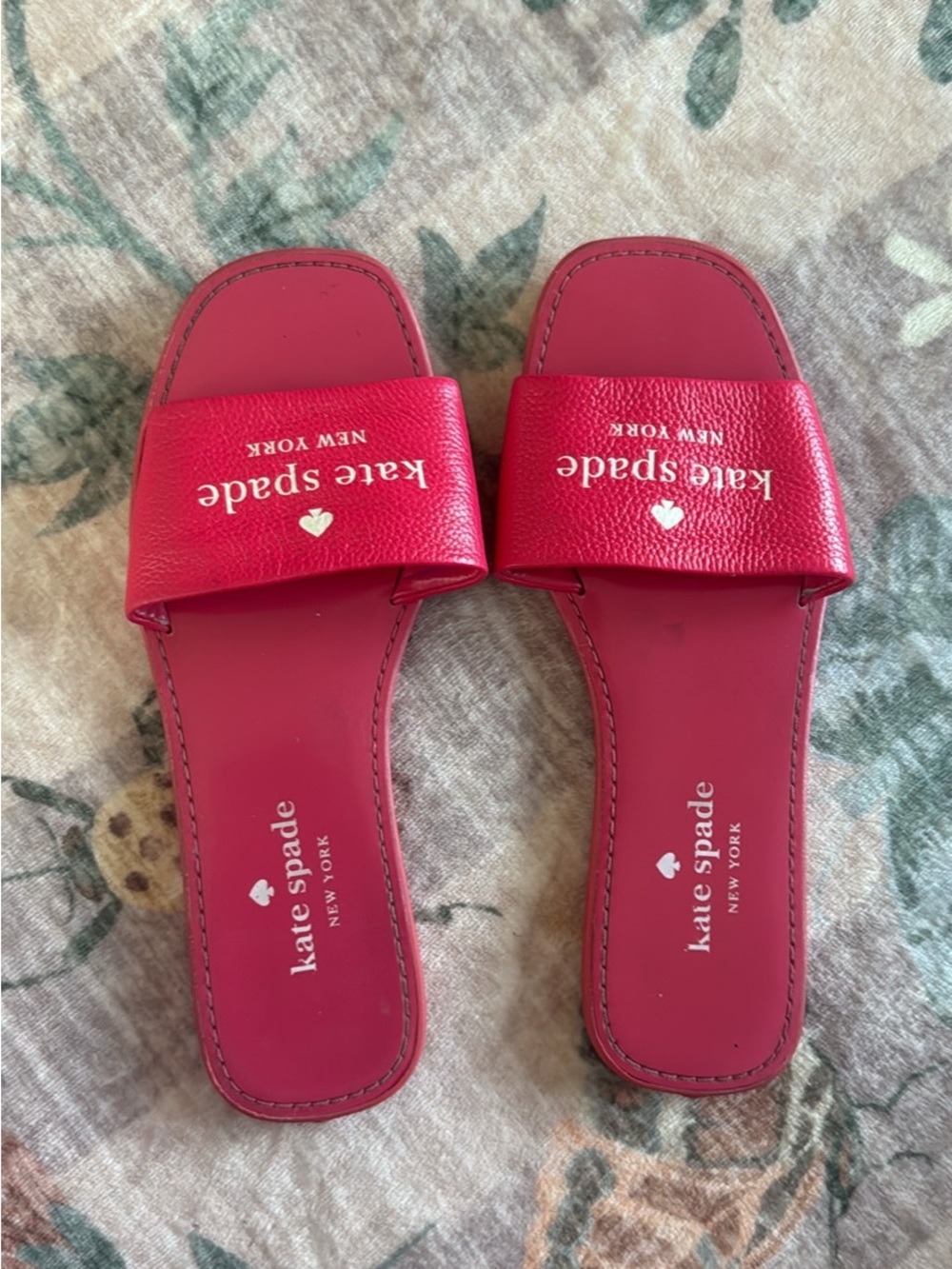kate spade fuchsia pink Logo Slide Sandals